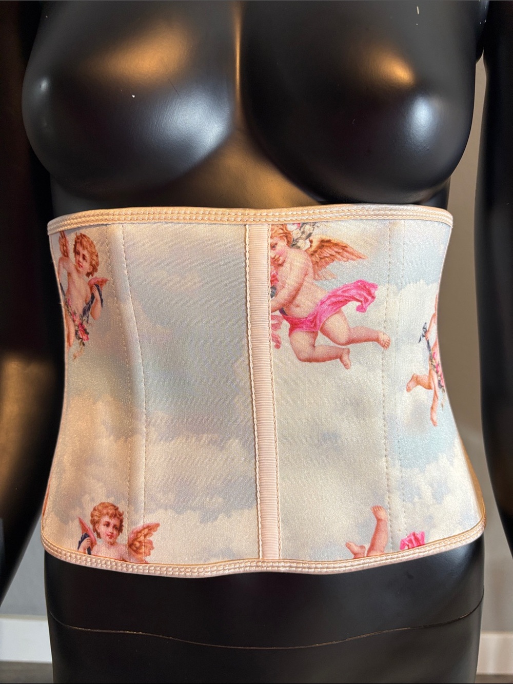 Romantic Cherub Waist Cincher - Sky Blue & Pink